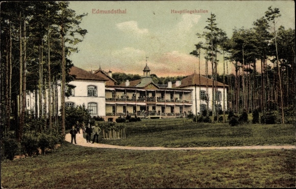 Postkarte der Hauptliegehalle